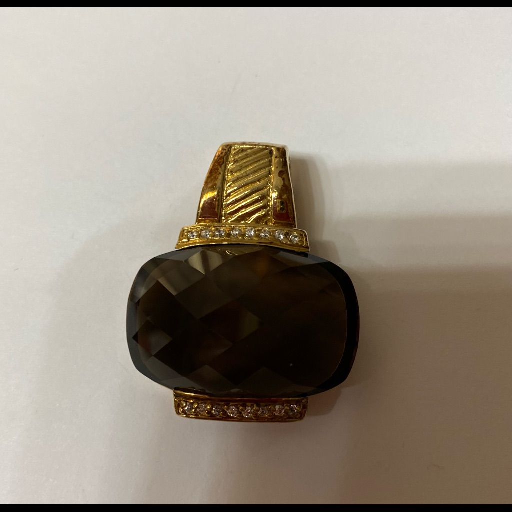 Ross-Simons Brown Topaz Set In Gold Plate Statement Pendant 23$